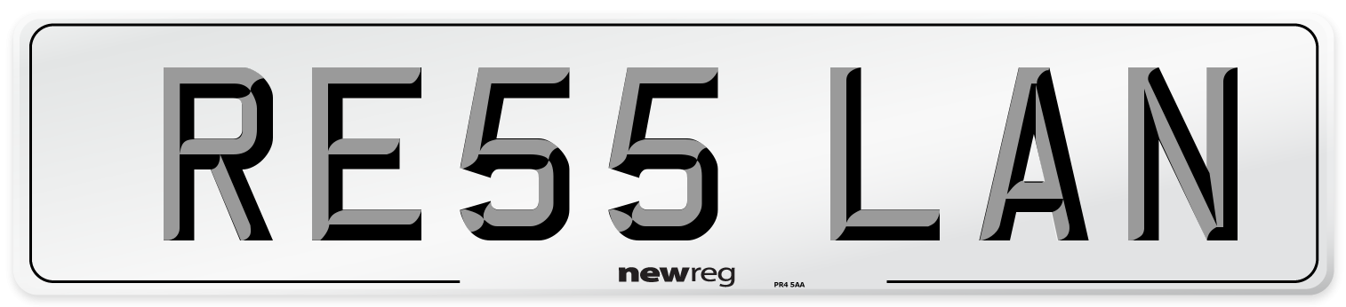 RE55 LAN Number Plate from New Reg